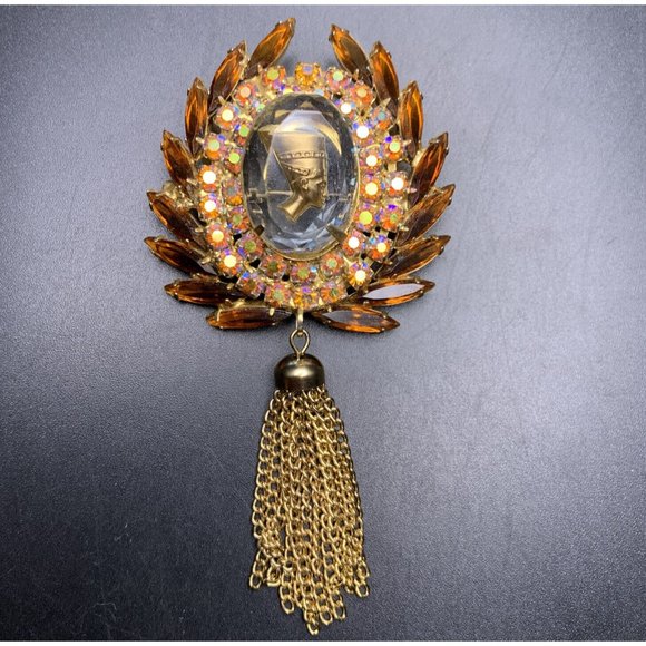 Juliana Egyptian Revival Nefertiti Brooch Pin PLEASE READ DESCRIPTION CONDITION